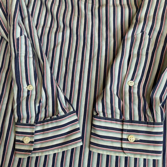 Ralph Lauren Blake Button Down Shirt Mens Size Large Cotton Blue Striped - Picture 5 of 10